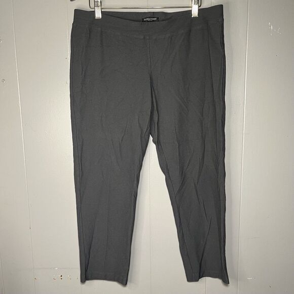 Eileen Fisher Pull On Pants Womens Petite Dark Gray Viscose Blend - Picture 1 of 5